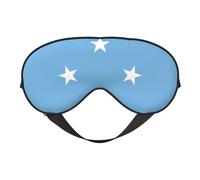 XZDLXJ Flag of Micronesia - Antifaz reversible de poliéster para dormir con correa ajustable para máxima comodidad y bloqueo de luz, color negro