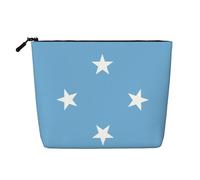 XZDLXJ Flag of Micronesia - Bolsa de maquillaje de una sola capa resistente al agua con cremallera para tus necesidades diarias o de viaje, color negro, talla única, Black, Talla única