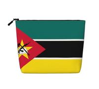 XZDLXJ Flag of Mozambique - Bolsa de maquillaje de una sola capa resistente al agua con aspecto de lino con cremallera para tus necesidades diarias o de viaje, color negro, talla única, Black, Talla