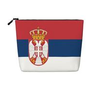 XZDLXJ Flag of Serbia - Bolsa de maquillaje de una sola capa resistente al agua con cremallera para tus necesidades diarias o de viaje, color negro, talla única, Black, Talla única