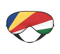 XZDLXJ Flag of Seychelles - Antifaz reversible de poliéster para dormir con correa ajustable para máxima comodidad y bloqueo de luz, color negro
