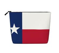 XZDLXJ Flag of Texas - Bolsa de maquillaje de una sola capa resistente al agua con cremallera para tus necesidades diarias o de viaje, color negro, talla única, Black, Talla única