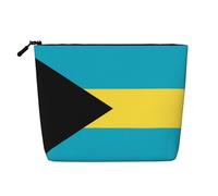 XZDLXJ Flag of the Bahamas - Bolsa de maquillaje de una sola capa resistente al agua con cremallera para tus necesidades diarias o de viaje, color negro, talla única, Black, Talla única