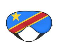 XZDLXJ Flag of The Congo - Antifaz reversible de poliéster para dormir con correa ajustable para máxima comodidad y bloqueo de luz, color negro