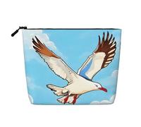 XZDLXJ Flying Seagulls - Bolsa de maquillaje de una sola capa resistente al agua con cremallera para tus necesidades diarias o de viaje, color negro, talla única, Black, Talla única