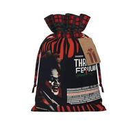XZDLXJ FrightFest - Bolsa de arpillera con cordón con tela a cuadros y etiqueta de papel kraft