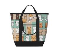 XZDLXJ Furry Friends - Bolsa de hombro aislada de gran capacidad para alimentos fríos y calientes, color negro, talla única, Black, Talla única