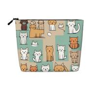 XZDLXJ Furry Friends - Bolsa de maquillaje de una sola capa resistente al agua con cremallera para tus necesidades diarias o de viaje, color negro, talla única, Black, Talla única