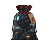 XZDLXJ Future Robot - Bolsa de arpillera con cordón y tela a cuadros y etiqueta de papel kraft