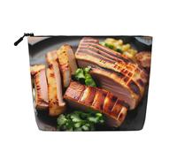 XZDLXJ Golden Roast - Bolsa de maquillaje de una sola capa resistente al agua con cremallera para tus necesidades diarias o de viaje, color negro, talla única, Black, Talla única