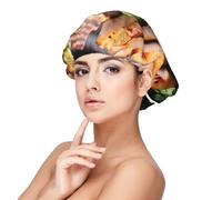 XZDLXJ Golden Roast - Gorro de dormir de satén para adultos, protección y comodidad para el cabello, negro, talla única