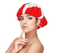 XZDLXJ Gorro de dormir de satén con bandera danesa de Dinamarca para adultos, protección y comodidad para el cabello, negro, talla única