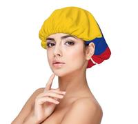 XZDLXJ Gorro de dormir de satén con bandera de Colombia para adultos, protección y comodidad para el cabello, negro, talla única