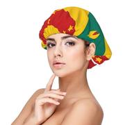 XZDLXJ Gorro de dormir de satén con bandera de Granada para adultos, protección y comodidad para el cabello, color negro, Negro -, talla única