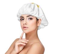 XZDLXJ Gorro de dormir de satén con la bandera del estado de Rhode Island para adultos, protección y comodidad para el cabello, negro, talla única