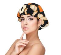 XZDLXJ Gorro de dormir de satén con patrón de sonrisa para adultos, protección y comodidad para el cabello, negro, talla única