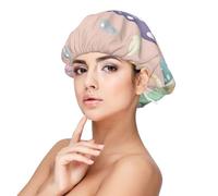 XZDLXJ Gorro de dormir de satén de hongos de dibujos animados para adultos, protección y comodidad para el cabello, negro, talla única