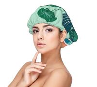 XZDLXJ Gorro de dormir de satén para adultos con diseño de dibujos animados de plantas verdes, protección y comodidad para el cabello, negro, talla única