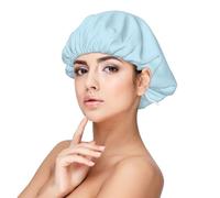 XZDLXJ Gorro de dormir pequeño de satén fresco de color sólido para adultos, protección y comodidad del cabello, negro, talla única