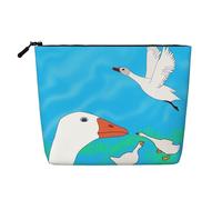 XZDLXJ Happy White Goose - Bolsa de maquillaje de una sola capa resistente al agua con cremallera para tus necesidades diarias o de viaje, color negro, talla única, Black, Talla única