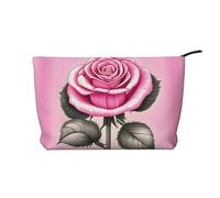 XZDLXJ Hermosa bolsa de cosméticos de pana con rosas rosas, adecuada para viajes y uso diario, forro resistente, garantiza la longevidad, negro, talla única, Black, Talla única