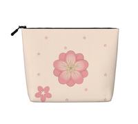 XZDLXJ Little Pink Cherry Blossoms - Bolsa de maquillaje de una sola capa resistente al agua con aspecto de lino con cremallera para tus necesidades diarias o de viaje, color negro, talla única,