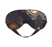 XZDLXJ Máscara de dormir reversible de poliéster con correa ajustable para máxima comodidad y bloqueo de luz, color negro