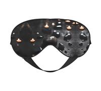 XZDLXJ Máscara de dormir reversible de poliéster con diseño de corazón misterioso negro con correa ajustable para máxima comodidad y bloqueo de luz