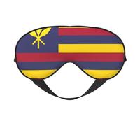 XZDLXJ Máscara reversible de poliéster para dormir con la bandera del Reino de Hawái con correa ajustable para máxima comodidad y bloqueo de luz, color negro