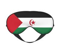 XZDLXJ Máscara reversible de poliéster para dormir con la bandera del Sáhara Occidental con correa ajustable para máxima comodidad y bloqueo de luz, color negro