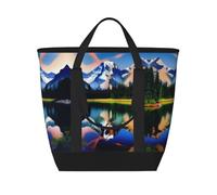 XZDLXJ Mountain Majesty - Bolsa de hombro aislada de gran capacidad para alimentos fríos y calientes, color negro, talla única, Black, Talla única
