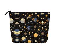 XZDLXJ Planet in the Dark - Bolsa de maquillaje de una sola capa resistente al agua con cremallera para tus necesidades diarias o de viaje, color negro, talla única, Black, Talla única