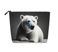 XZDLXJ Portrait of a polar - Bolsa de maquillaje de una sola capa resistente al agua con aspecto de lino con cremallera para tus necesidades diarias o de viaje, color negro, talla única, Black, Talla
