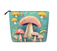 XZDLXJ Pretty Little Mushrooms - Bolsa de maquillaje de una sola capa resistente al agua con cremallera para tus necesidades diarias o de viaje, color negro, talla única, Black, Talla única