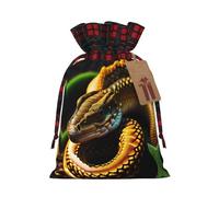 XZDLXJ Quetzalcoatlus waiting for food - Bolsa de arpillera con cordón y tela a cuadros y etiqueta de papel kraft