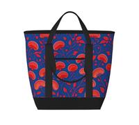 XZDLXJ Red Mushrooms - Bolsa de hombro aislada de gran capacidad para alimentos fríos y calientes, color negro, talla única, Black, Talla única