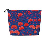 XZDLXJ Red Mushrooms - Bolsa de maquillaje de una sola capa resistente al agua con cremallera para tus necesidades diarias o de viaje, color negro, talla única, Black, Talla única