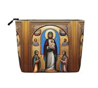 XZDLXJ Religious Art - Bolsa de maquillaje de una sola capa resistente al agua con cremallera para tus necesidades diarias o de viaje, color negro, talla única, Black, Talla única