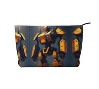 XZDLXJ Robots at War - Bolsa de cosméticos de pana, adecuada para viajes y uso diario, forro resistente, garantiza longevidad, color negro, talla única, Black, Talla única