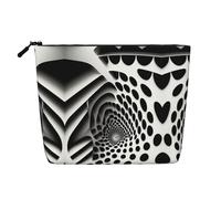 XZDLXJ Rotation Ilusion - Bolsa de maquillaje de una sola capa resistente al agua con cremallera para tus necesidades diarias o de viaje, color negro, talla única, Black, Talla única