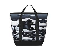 XZDLXJ Seals on Ice - Bolsa de hombro aislada de gran capacidad para alimentos fríos y calientes, Negro -, Talla única