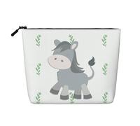 XZDLXJ Smiling Donkey - Bolsa de maquillaje de una sola capa resistente al agua con cremallera para tus necesidades diarias o de viaje, color negro, talla única, Black, Talla única