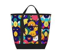 XZDLXJ Smiling Face - Bolsa de hombro aislada de gran capacidad para alimentos fríos y calientes, color negro, talla única, Black, Talla única
