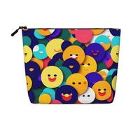 XZDLXJ Smiling Face - Bolsa de maquillaje de una sola capa resistente al agua con cremallera para tus necesidades diarias o de viaje, color negro, talla única, Black, Talla única