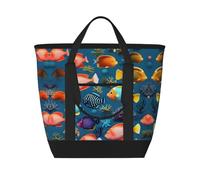 XZDLXJ Submarine Reef Fish - Bolsa de hombro aislada de gran capacidad para alimentos fríos y calientes, color negro, talla única, Black, Talla única