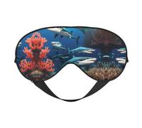 XZDLXJ Submarine Shark Coral - Antifaz reversible de poliéster para dormir con correa ajustable para máxima comodidad y bloqueo de luz, color negro