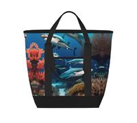 XZDLXJ Submarine Shark Coral - Bolsa de hombro aislada de gran capacidad para alimentos fríos y calientes, color negro, talla única, Black, Talla única