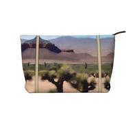 XZDLXJ Una bolsa de cosméticos de pana Desert Vistas, adecuada para viajes y uso diario, forro resistente, garantiza la longevidad, negro, talla única, Black, Talla única