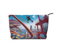 XZDLXJ Una bolsa de cosméticos de pana Thrill Seeker, adecuada para viajes y uso diario, forro resistente, garantiza la longevidad, negro, talla única, Black, Talla única