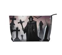 XZDLXJ Una bolsa de cosméticos de pana TombstoneTerrors, adecuada para viajes y uso diario, forro resistente, garantiza la longevidad, negro, talla única, Black, Talla única